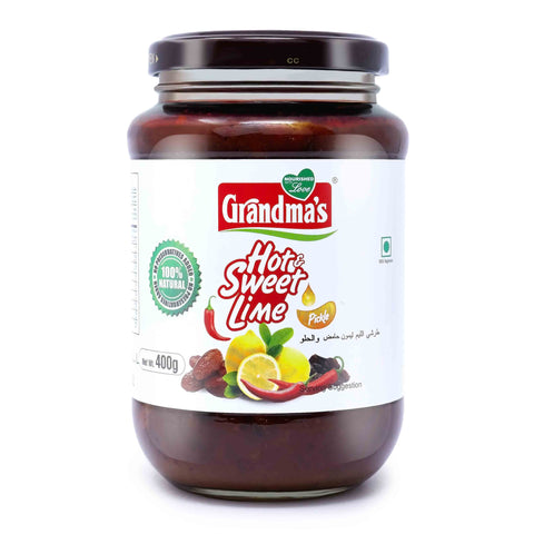 Grandmas Hot & Sweet Lime Pickle (400 g)