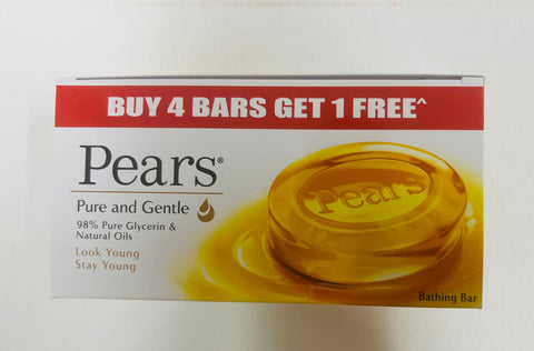 Pears Soap - 5 Soaps Total 625g (Promotional Price 5 Soaps at the Price of 4)