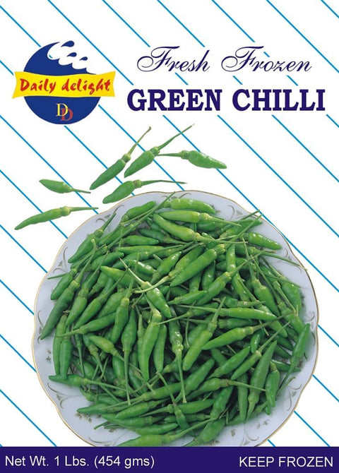 Daily Delight Green Chili / Kaantari (Frozen - 1 lb)