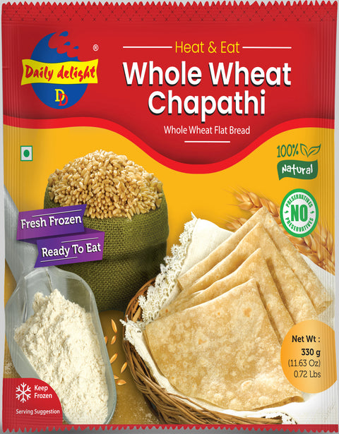 Daily Delight Chappathi- Whole Wheat (Frozen - 1 lb)
