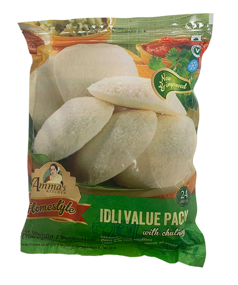 Amma's Kitchen Idli Value Pack w/ Chutney (Frozen - Value Pack of 24)