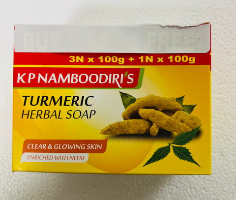 KPN Turmeric Herbal Soap - 4 Soaps 100 g Each (Promotional Price 4 Soaps At The price Of 3)