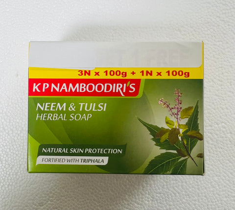 KPN Neem Tulsi Herbal Soap - 4 Soaps 100 g Each (Promotional Price 4 Soaps At The price Of 3)