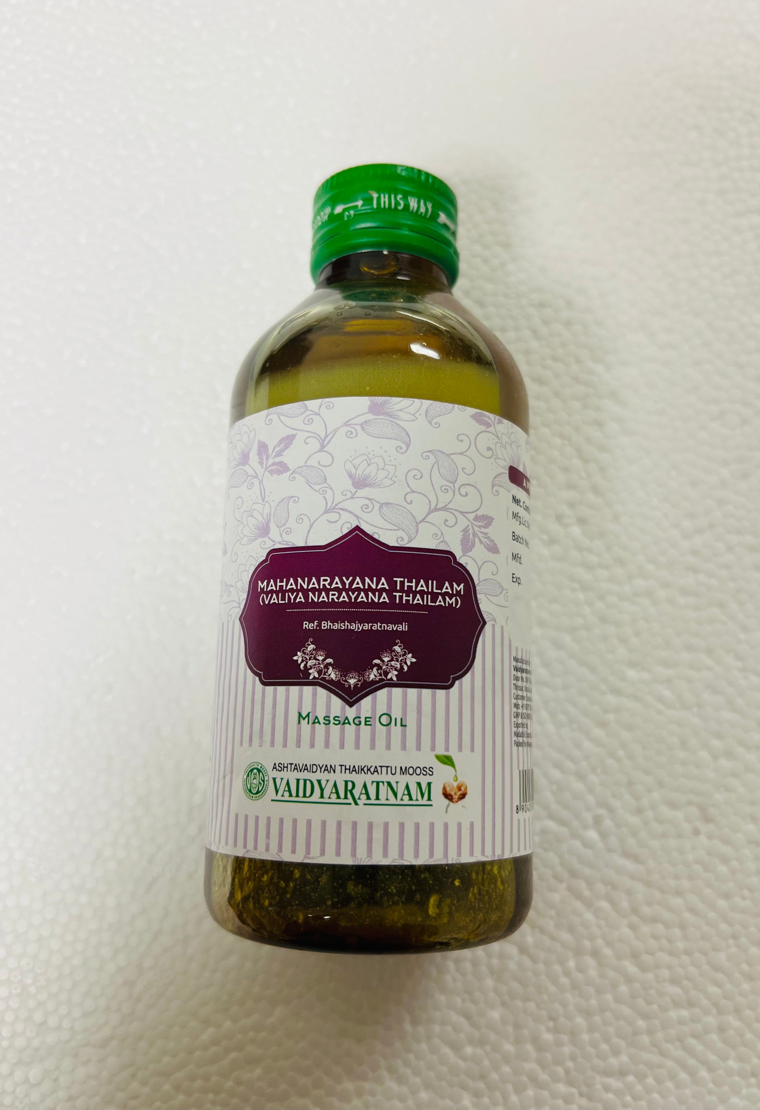 Vaidyaratnam Mahanrayana Thailam (200 Ml) – South Indian Grocery