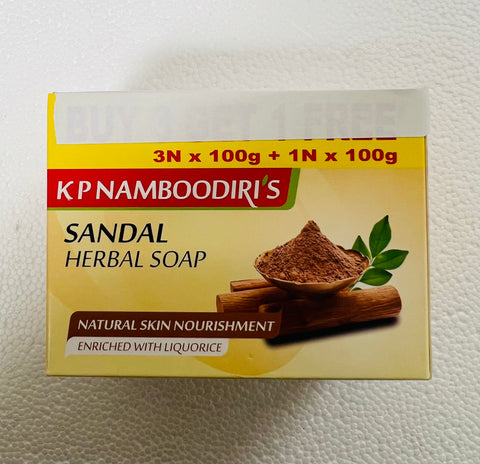 KPN Sandal Herbal Soap - 4 Soaps  100 g Each (Promotional Price 4 Soaps At The price Of 3)