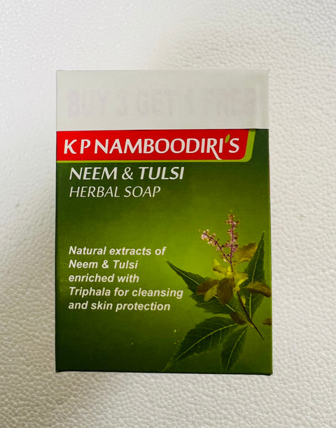 KPN Neem Tulsi Herbal Soap - 4 Soaps 100 g Each (Promotional Price 4 Soaps At The price Of 3)