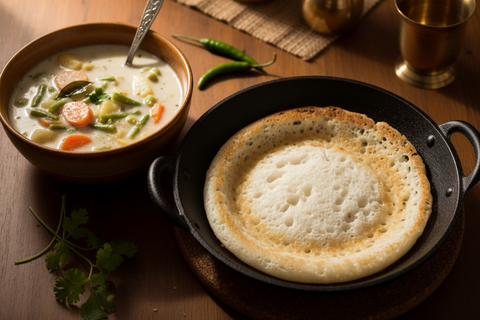 Appam with Coconut Milk Stew – A Classic Kerala Breakfast