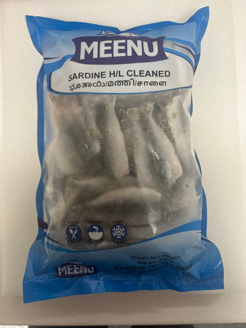 Meenu Sardine / Indian Mathi Cleaned & Pan Ready (Frozen Fish - 2 lb)