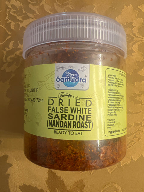 Samudra's  Dried Fish False White Sardine / Nandan Roasted.Ready to Eat (100 g)