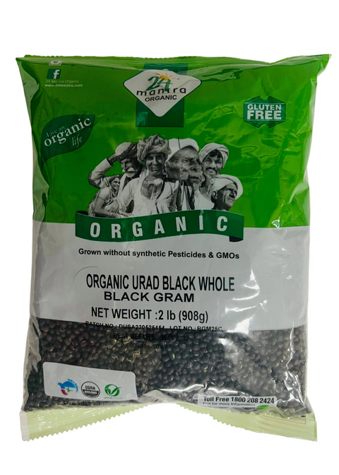 24 Mantra Organic Urad Black Whole / Black Gram – 2 lb