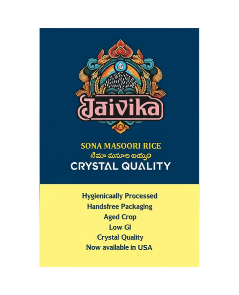 Jaivika Crystal Sona Masoori Rice – 20 lb [PICKUP ONLY]