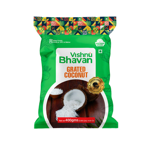 Vishnu Bhavan Frozen Grated Coconut – 400 g