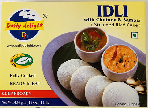 Daily Delight Idli With Chutney & Sambar (Frozen - 1 lb)