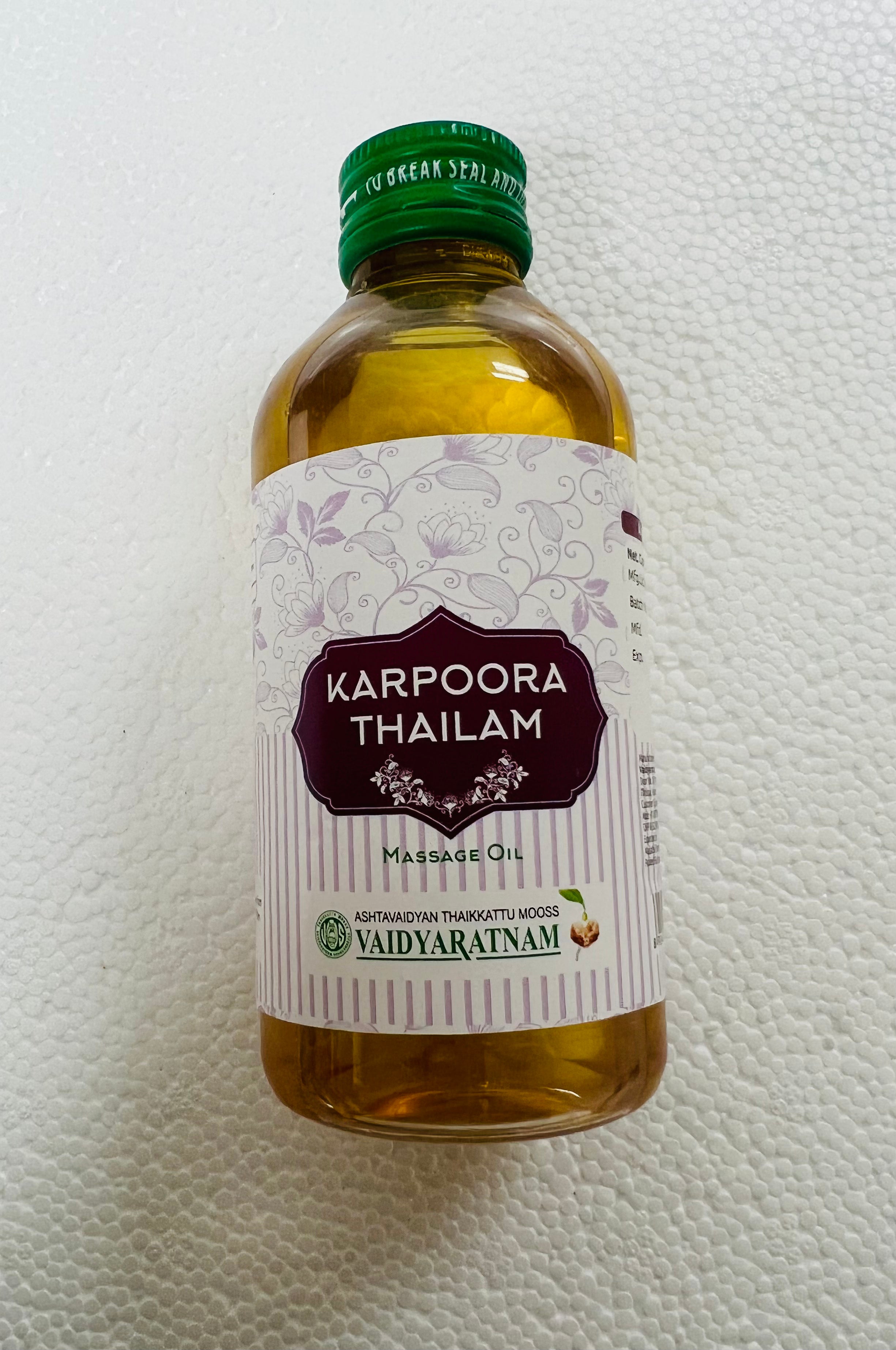 Vaidyaratnam Karpoorathi Thailam - 200 Ml – South Indian Grocery