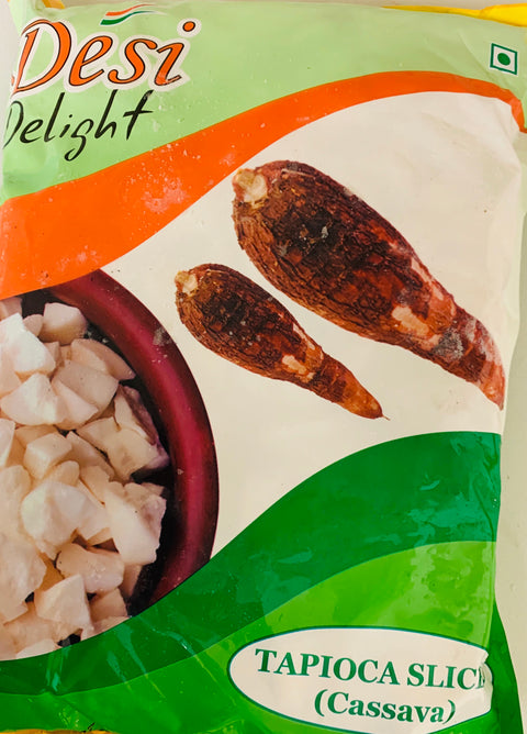 Desi Delight Tapioca Sliced Family Pack (Frozen Vegetable - 5 lb)