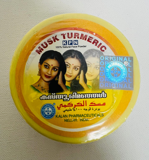 KPN  Musk Turmeric - 100 % Herbal Face Powder  / Kasturi Manjal -50 g