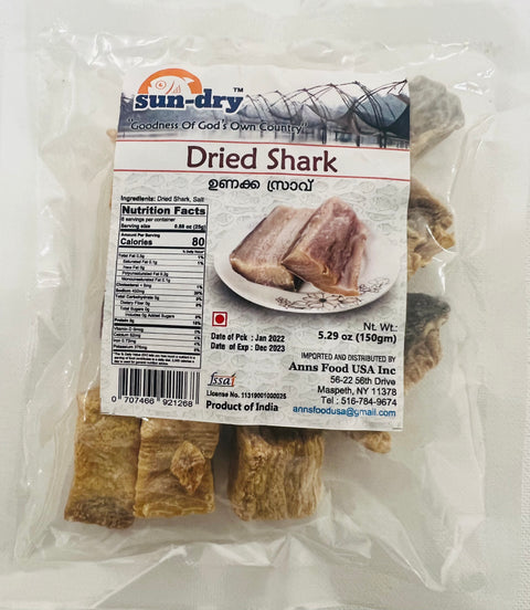 Sun-Dry Dried Shark / Unakka Sravu (150 g)