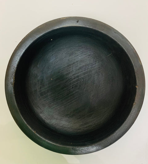 Indian Black Clay Pot / Karutha Manchatty (10")