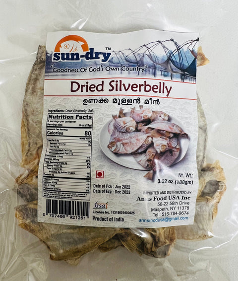 Sun-Dry Dried Silverbelly / Avoli Mullan (100 g)