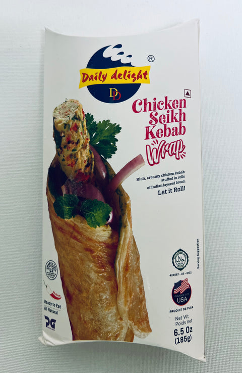 Daily Delight Chicken Seikh Kebab Wrap (Frozen - 185 g)